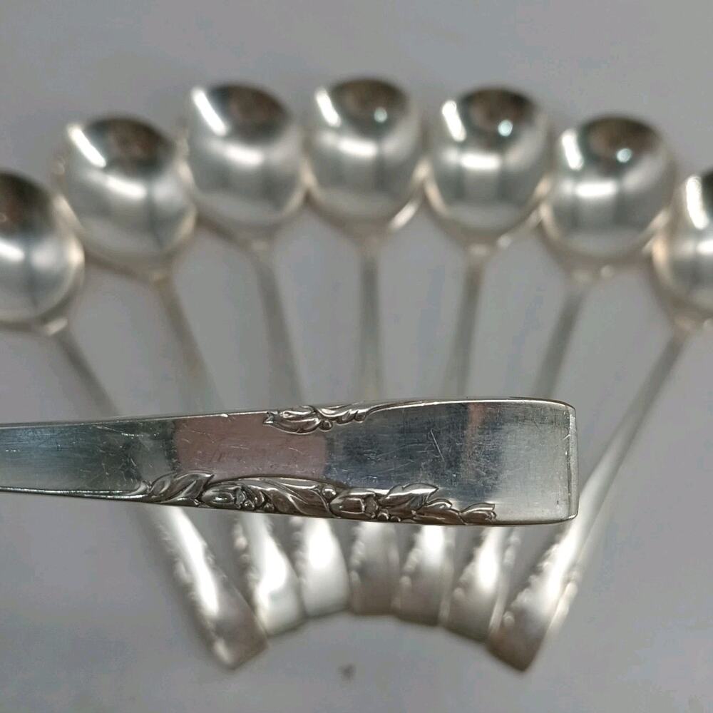 8X SS Proposal Soup Spoons Silverplate 1881 Rogers Oneida Ltd 1954 Vintage